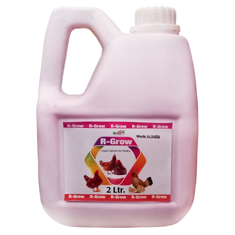 Liquid Calcium for Poultry, Chicken, Chicks, Hens, Broilers, Layers, Birds Growers, 2 LTR, R Grow
