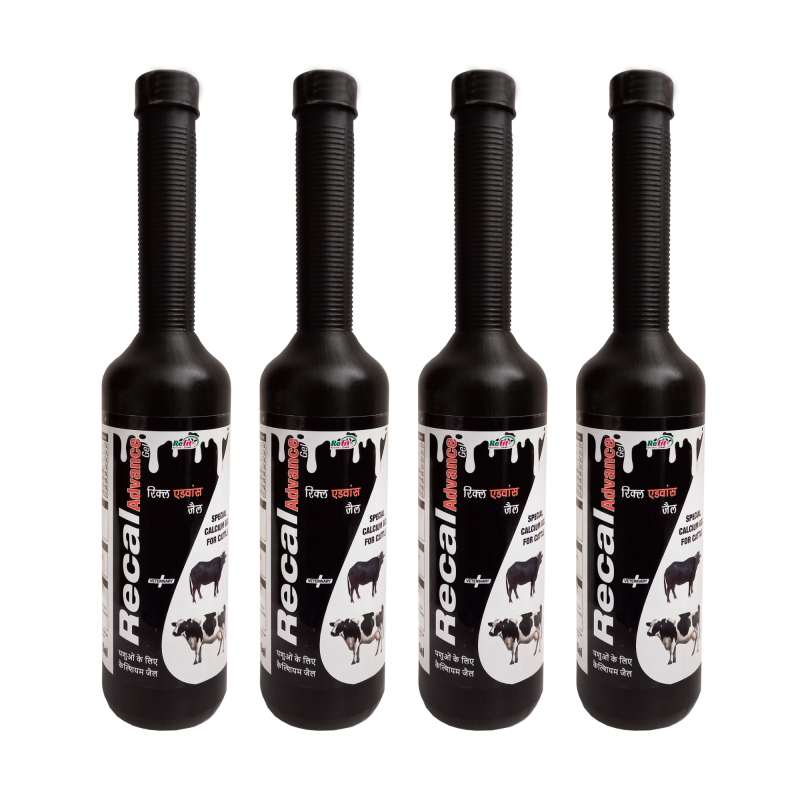 Veterinary Calcium Gel Supplement for Cattle, Cow, Buffalo & Livestocks, 300 gram (Pack of 4), Recal Advance-Gel