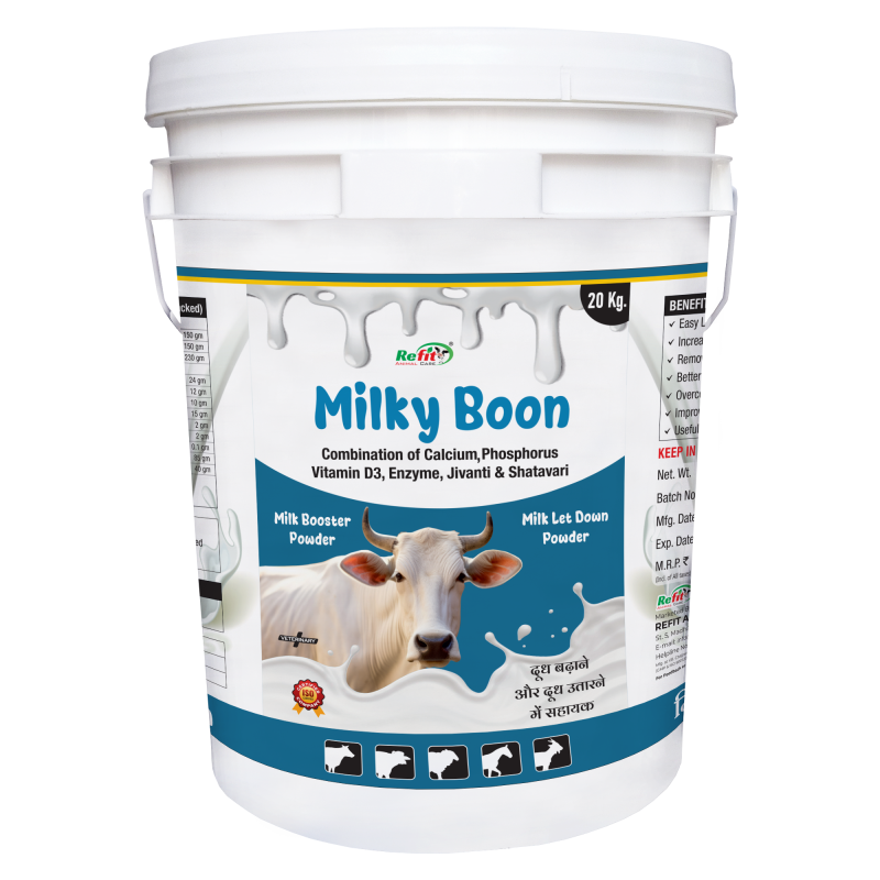 Milk Booster & Milk Let Down Powder for Cow, Cattle & Dairy Farm Animals, 20 Kg, MilkyBoon