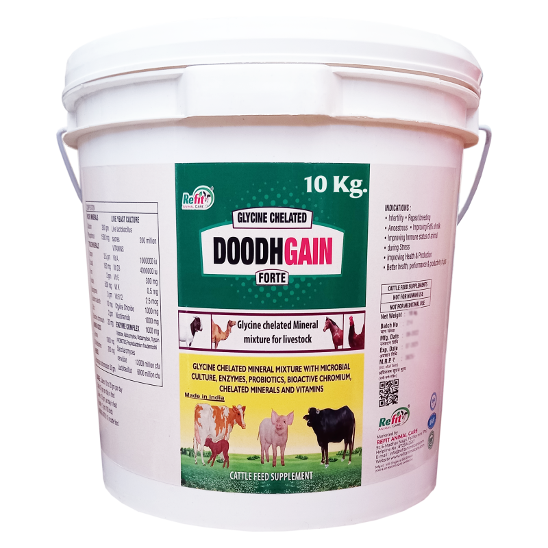 Glycine Chelated Mineral Mixture for Cow, Cattle, Goat, Poultry and Other Livestocks, 10 Kg, Doodhgain Forte