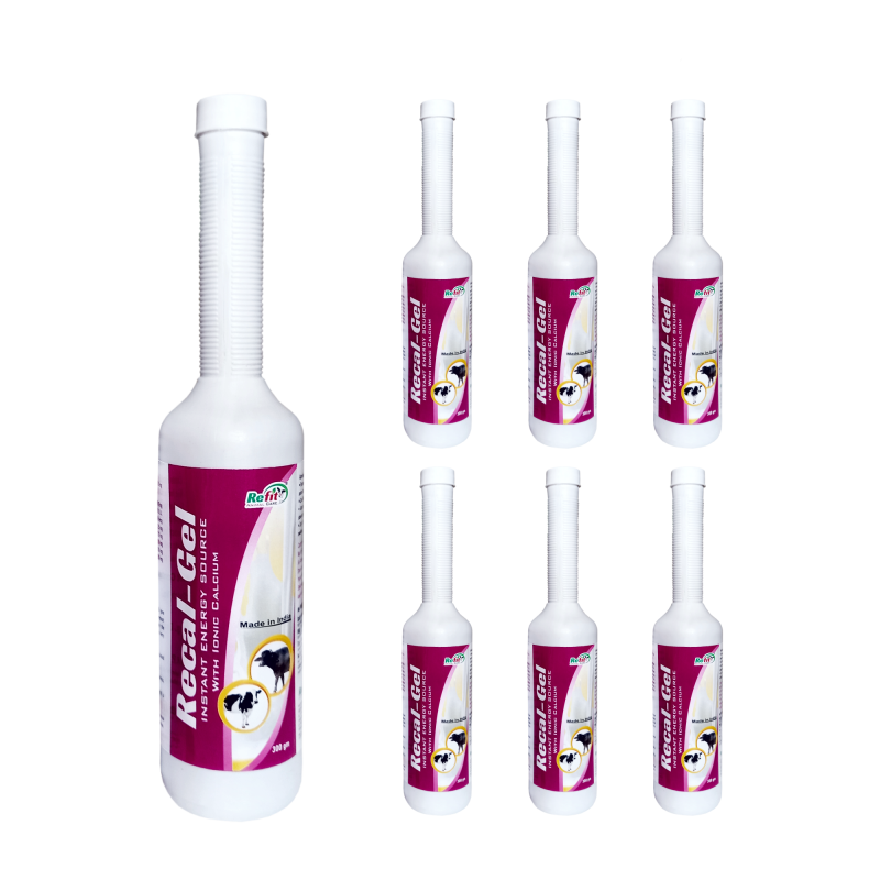 Veterinary Calcium Gel for Cow, Buffalo and Livestock Animals, 300gm x 7, Pack of 7, Recal Gel