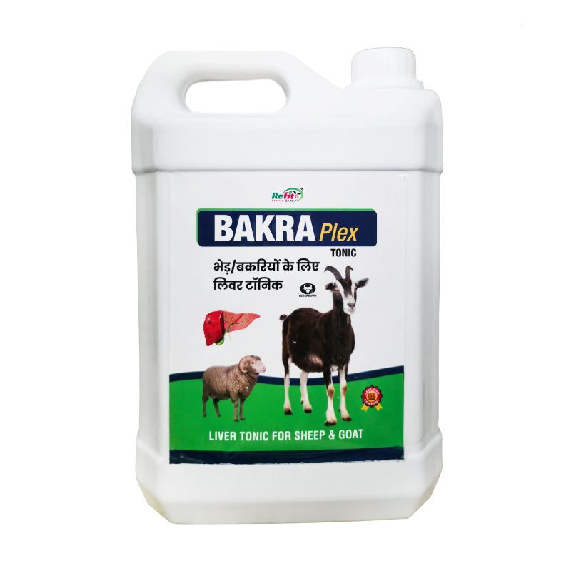 Liver Tonic Supplement for Goat & Sheep, Supports Digestion, Appetite & Metabolism, 5 LTR, Bakra Plex,