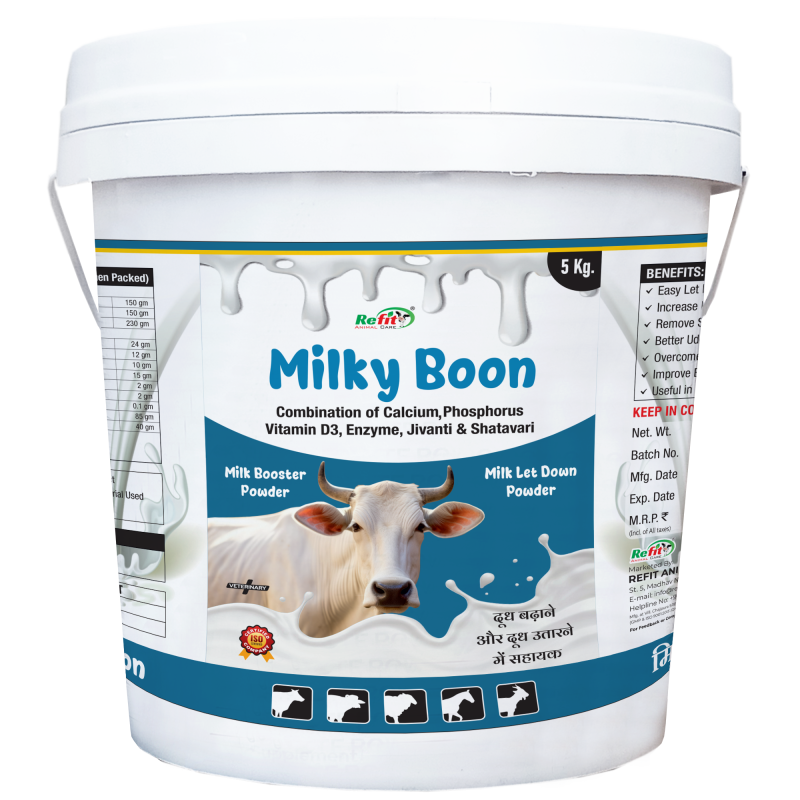 Milk Booster & Milk Let Down Powder for Cow, Cattle & Dairy Farm Animals, 5 Kg, MilkyBoon