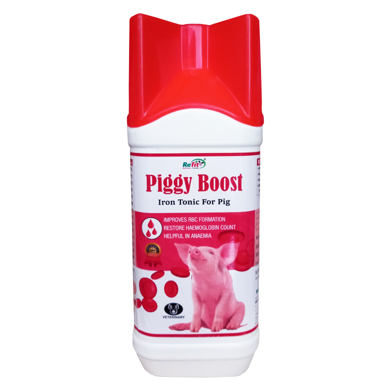 Piggy Boost Iron Tonic for Pigs | Improves RBC Formation, Restores Hemoglobin Count, Prevents Anemia, Supports Pig Health, Boosts Iron Levels - Perfect for Pig Devlopment, 1ltr