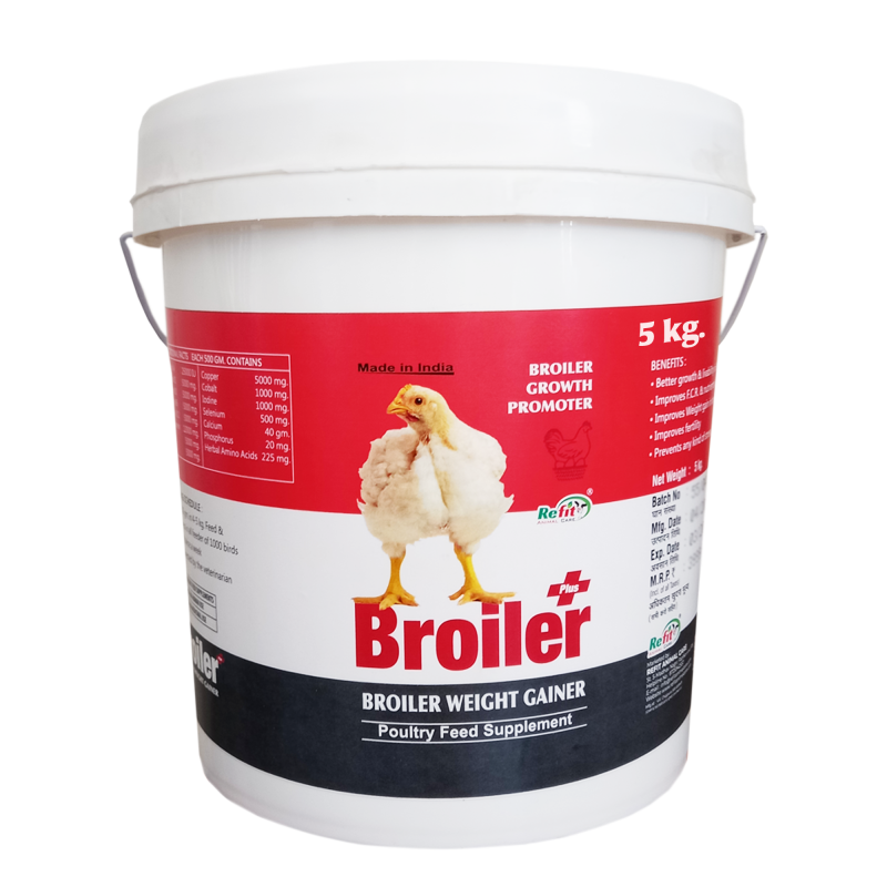 Broiler Weight Gainer Poultry Feed Supplement for Chicken, Chicks and Birds, 5 kg, Broiler+