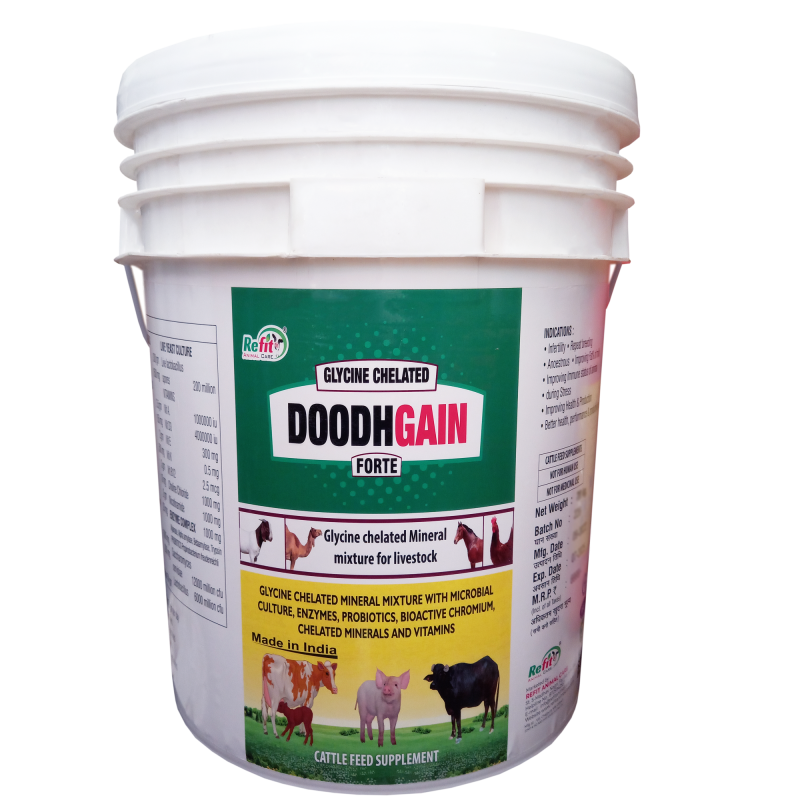 Glycine Chelated Mineral Mixture for Cow, Cattle, Goat, Poultry and Other Livestocks, 20 Kg, Doodhgain Forte