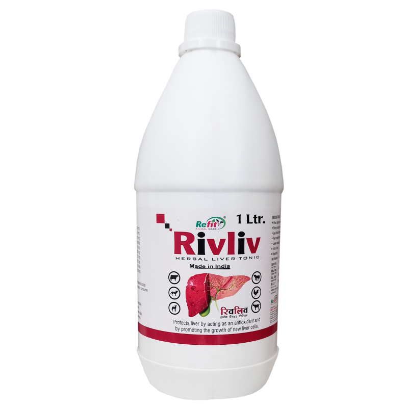 Herbal Liver Tonic For Cow, Cattle, Goat & Poultry, 1 Ltr, Rivliv, Liquid