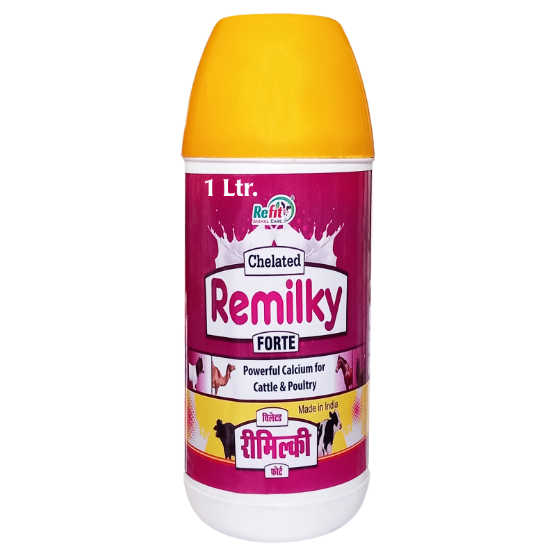 Chelated Liquid Calcium for Cow, Pig, Goat, Sheep, Horse, Buffalo and Other Dairy Animals, 1 Liter, Remilky Forte
