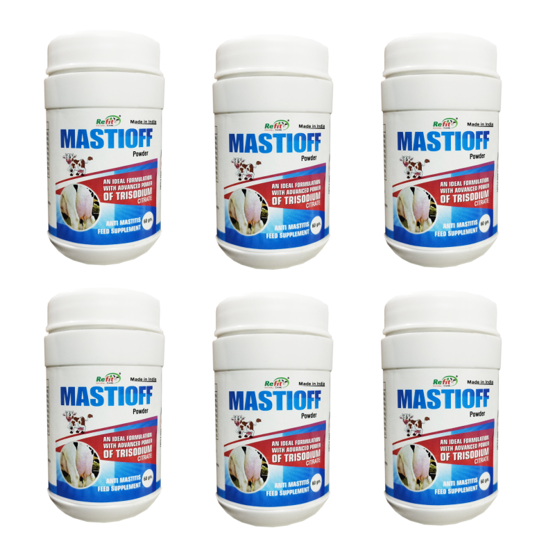 Anti Mastitis Powder for Cow, Cattle, Livestock and Farm Animals, 60gm Each Pack of 6