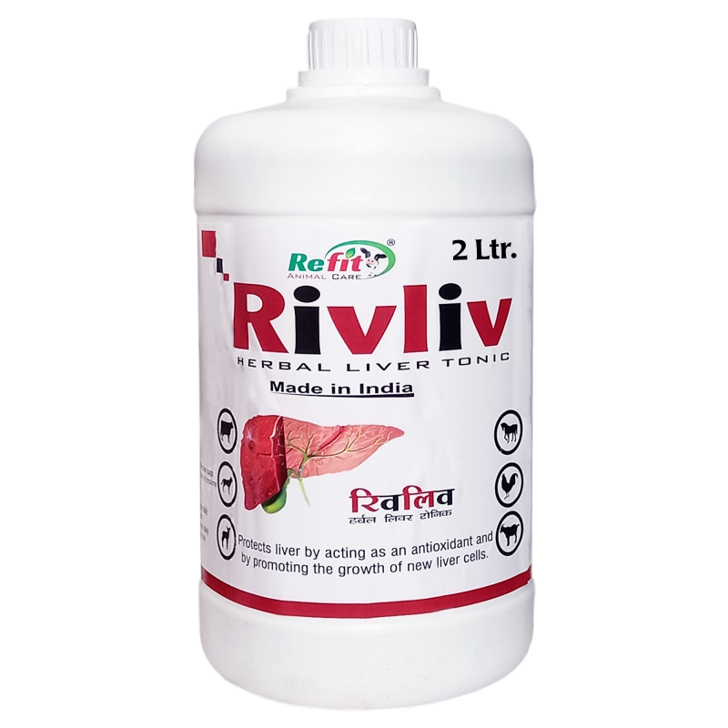 Herbal Liver Tonic for Cow, Cattle, Buffalo, Goat, Poultry, Livestock and Other Farms Animal, 2 Liter, Rivliv
