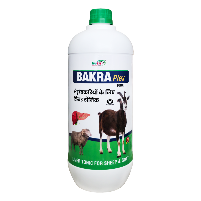 Liver Tonic Supplement for Goat & Sheep, Supports Digestion, Appetite & Metabolism, 1 LTR, Bakra Plex,