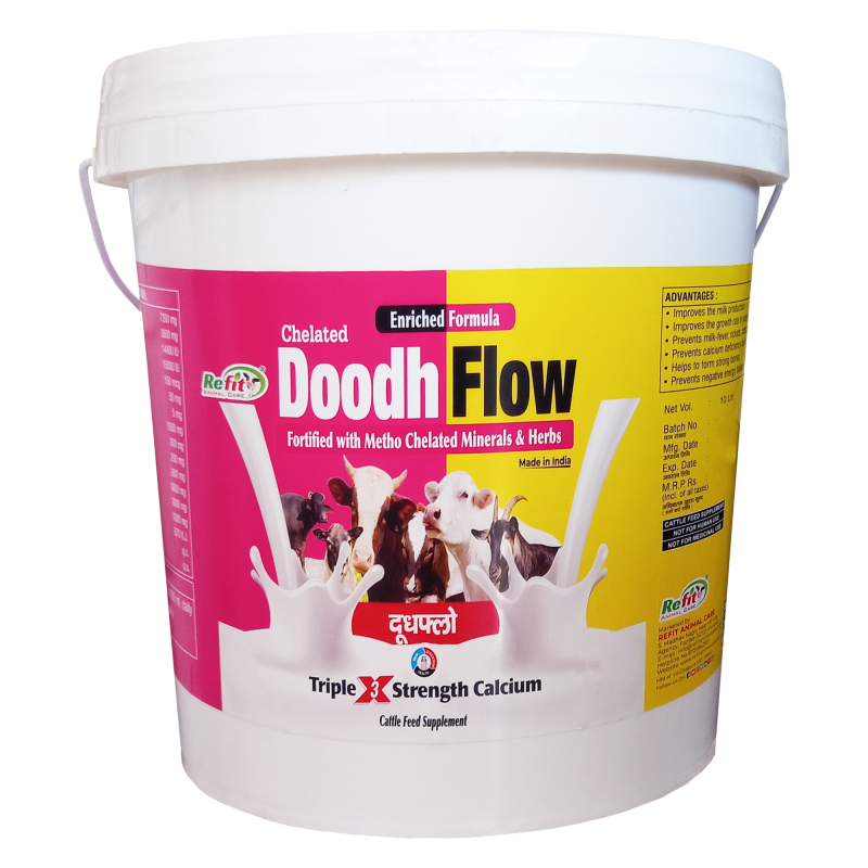 Triple Strength Chelated Liquid Calcium for Cow, Buffalo, Goat and Cattle, Doodh Flow 10 Liter