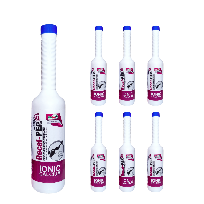 Veterinary Calcium Gel for Cattle, Cow, Buffalo and Other Livestock Animals, 300gm x 7, Pack of 7, Recal Pep