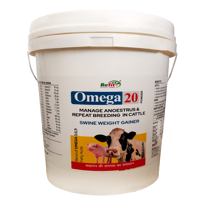 Swine Weight Gainer and Repeat Breeding Treatment in Cattle, 5000 GMS, OMEGA-20