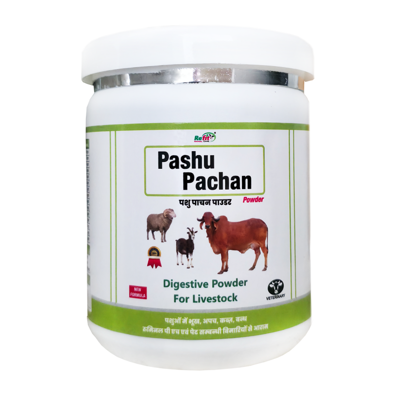 Digestive Powder for Cow, Buffalo, Cattle, Sheep, Goat, Calf, Heifer, Pig, Horse and Livestock Animals, 250 gm, PASHU PACHAN