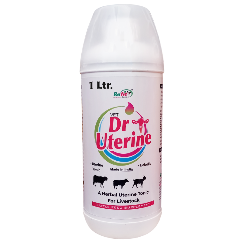 Veterinary Herbal Uterine Tonic for Cow, Cattle, Sheep, Goat, Pigs, Buffalo, 500 ml, Dr. Uterine