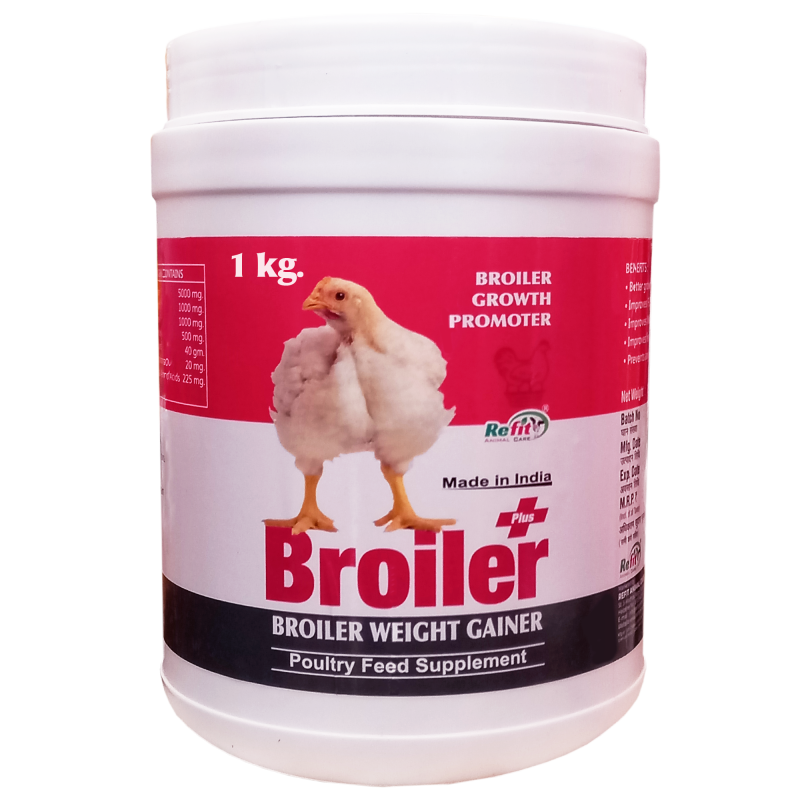 Broiler Weight Gainer Poultry Feed Supplement for Chicken, Chicks and Birds, 1 kg Broiler+