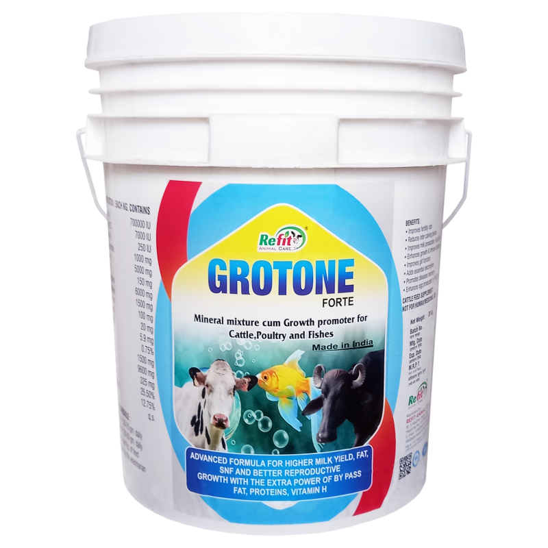Mineral Mixture Powder for Cow, Cattle, Poultry, Fish and Aqua, 20 kg, Grotone Forte