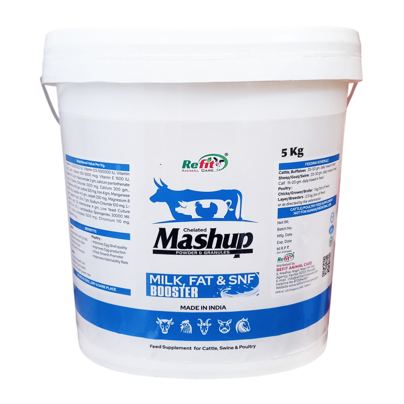 Chelated Mineral Mixture Powder and Granules for Cow, Buffalo, Cattle, Goat, Chicks and Poultry, 5 Kg, Mashup