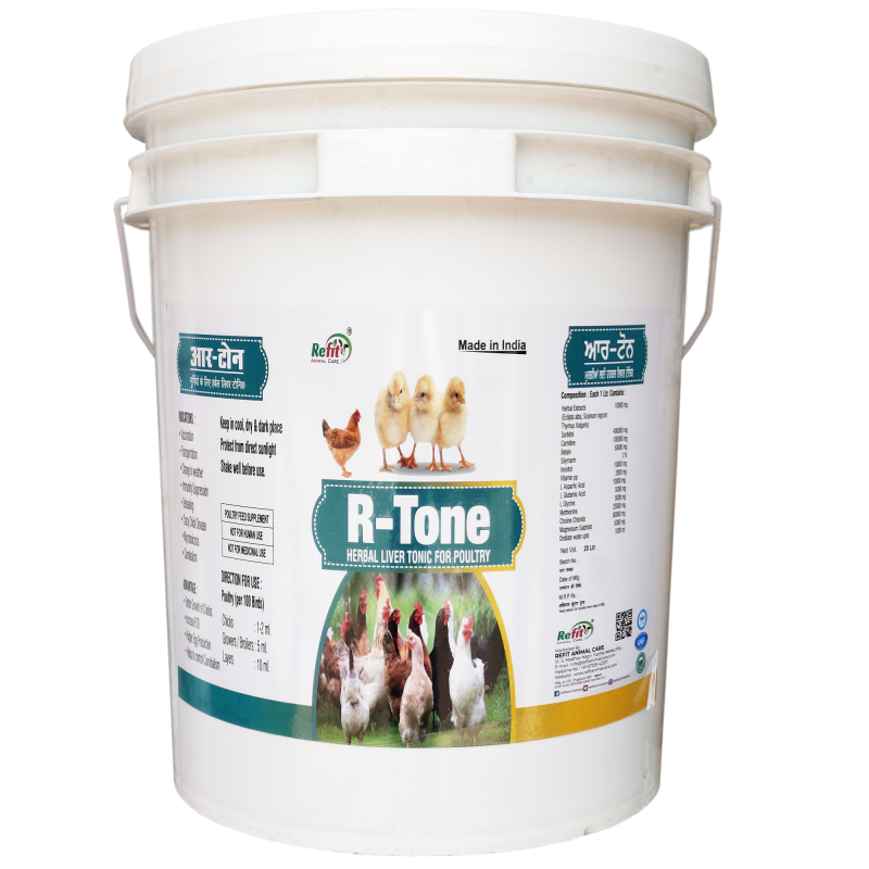 Herbal Liver Tonic for Poultry, Chicken, Chicks & Birds, 20 LTR, R-Tone