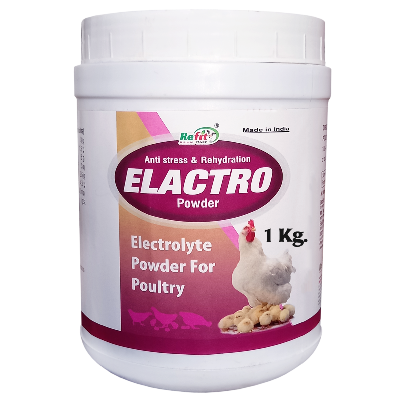Electrolyte Powder Supplement for Poultry, Chicks, Broiler, Layers, Breeders, Chickens and Grower, 1kg, Elactro Powde