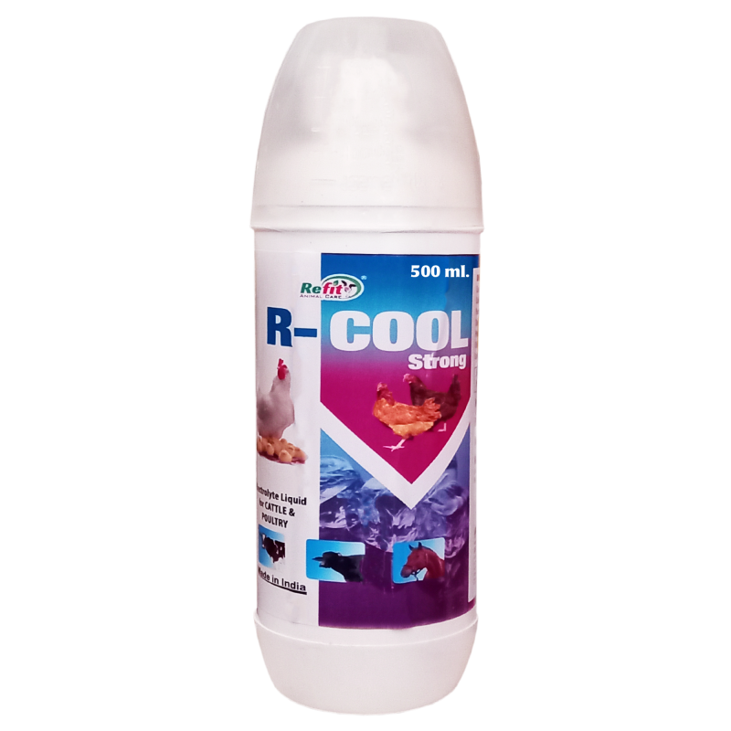 Electrolyte Liquid for Cow, Cattle, Chicken, Chicks, Broilers and Other Poultry Farm Animals, 500 ml, R Cool Strong