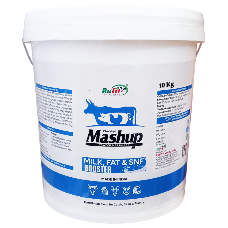 Chelated Mineral Mixture Powder and Granules for Cow, Buffalo, Cattle, Goat, Chicks and Poultry, 10 Kg, Mashup