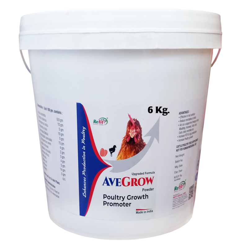 Poultry Growth Supplement for Chicken, Chicks, Broiler and Poultry Farming, AveGrow, 6 Kg