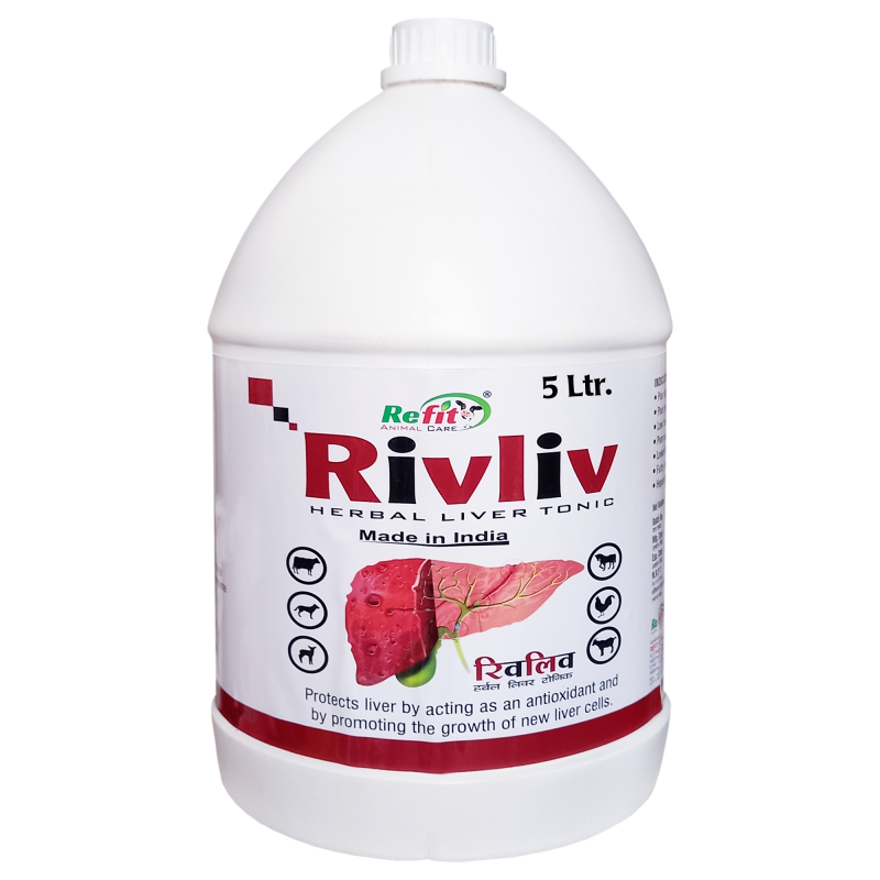 Herbal Liver Tonic For Cow, Cattle, Goat & Poultry, 5 Ltr, Rivliv, Liquid