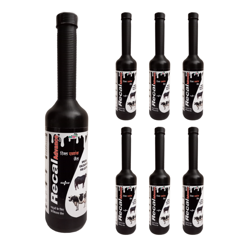 Veterinary Calcium Gel Supplement for Cattle, Cow, Buffalo & Livestock, 300 gram(Pack of 7), Recal Advance-Gel