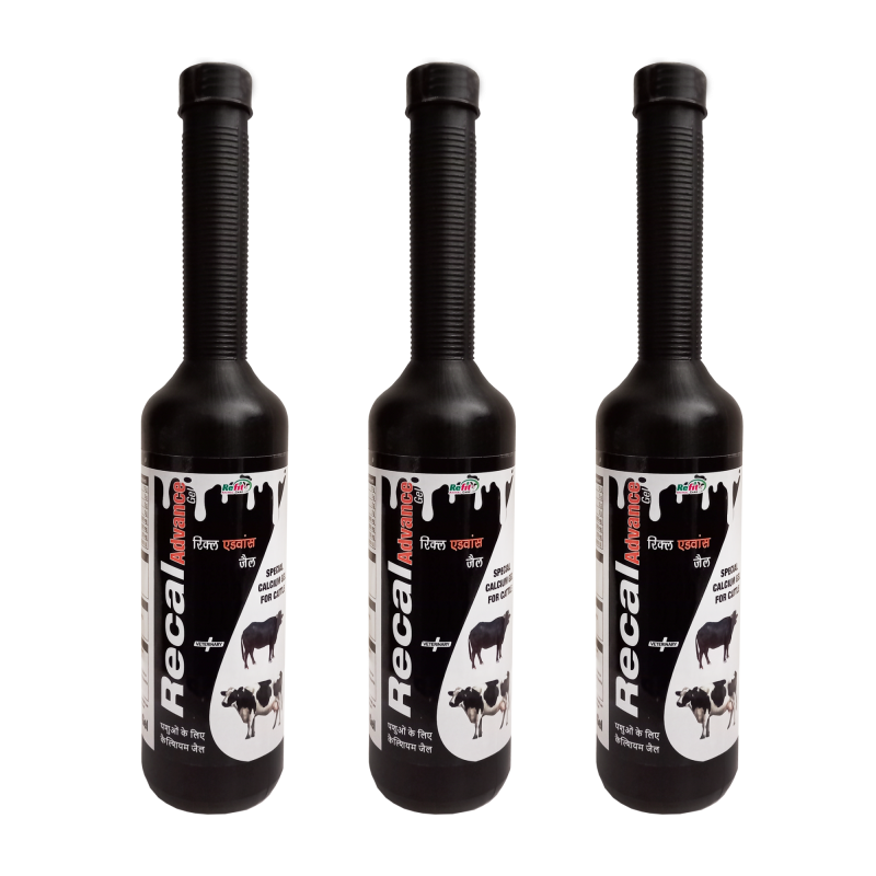 Veterinary Calcium Gel Supplement for Cattle, Cow, Buffalo & Livestock, 300 gram (Pack of 3), Recal Advance-Gel