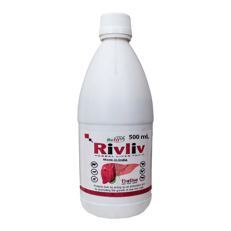 Herbal Liver Tonic for Cow, Cattle, Buffalo, Goat, Poultry, Livestock and Other Farms Animal, 500 ml, Rivliv