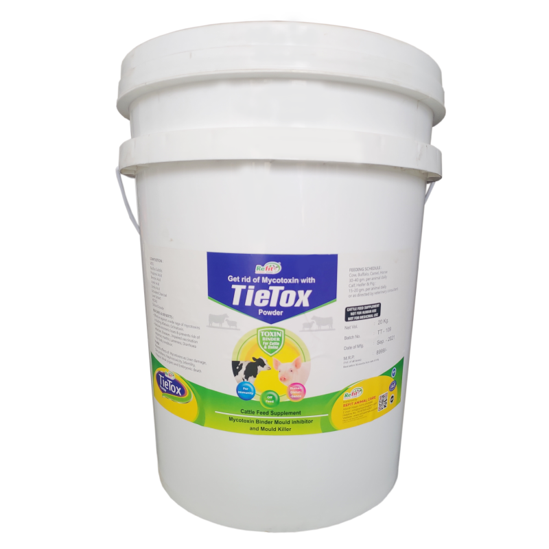 Toxin Binder Powder Supplement for Cattle, Goats and Livestock, 20 kg, Tie Tox